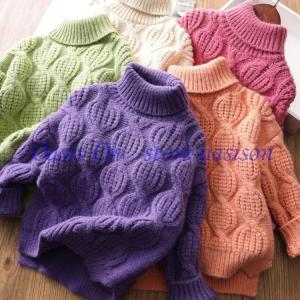 女の子 秋冬　ニットカーディガン　キッズ カーディガン　ジュニア　セーター ハイネック 子供服　ニット コート アウター 可愛い