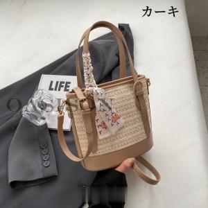 ハンドバッグ 草 カゴバッグ ショルダーバッグ...の詳細画像2
