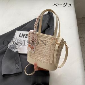 ハンドバッグ 草 カゴバッグ ショルダーバッグ...の詳細画像4