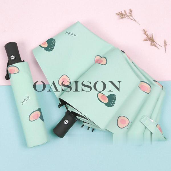 日傘 折りたたみ傘 レディース おしゃれ 完全遮光 自動開閉 果物柄 UVカット 日傘 軽量 晴雨兼...