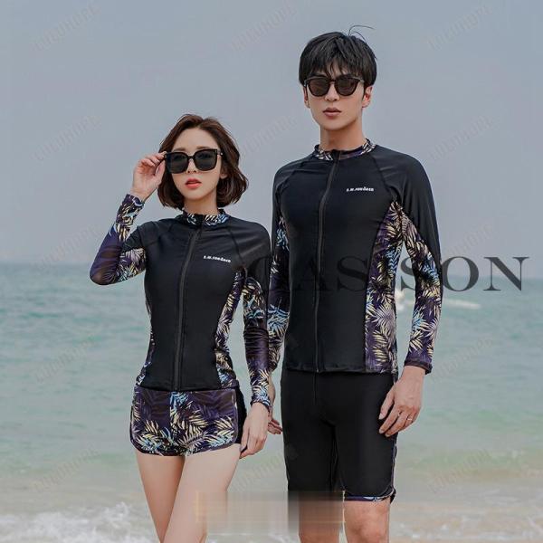 水着 レディース 5点セット 体型カバー メンズ ３点セット ビキニ タンキニ 長袖ラッシュガード ...