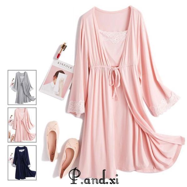 マタニティ パジャマ ワンピース　 ホームウェア 授乳服 妊婦服  韓国風   2点セット  おしゃ...