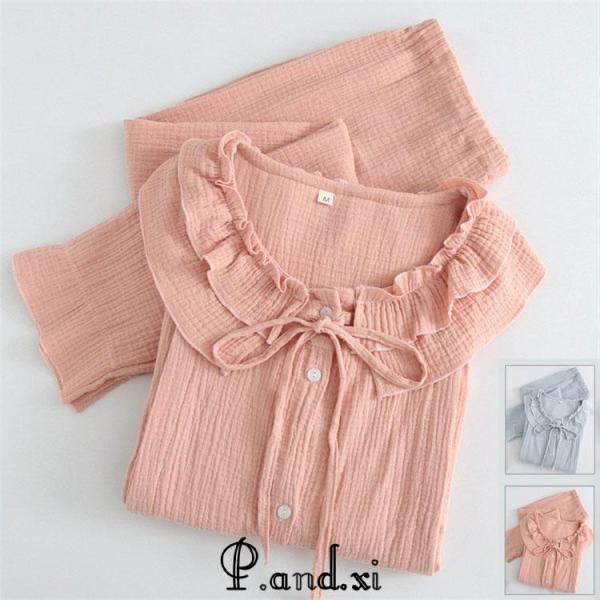 マタニティ パジャマ 授乳口付 ホームウェア 授乳服 妊婦服 上下セット 韓国風  ゆったり  カジ...