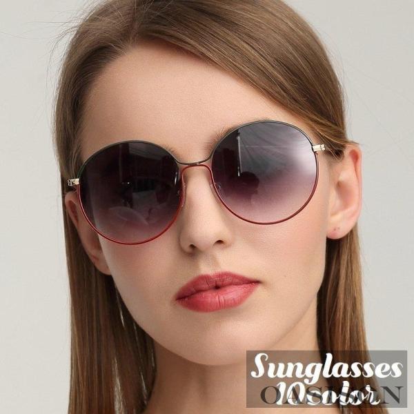 サングラス レディース 女性 眼鏡 伊達メガネ メタルフレーム フルリム カラーレンズ クリアレンズ...