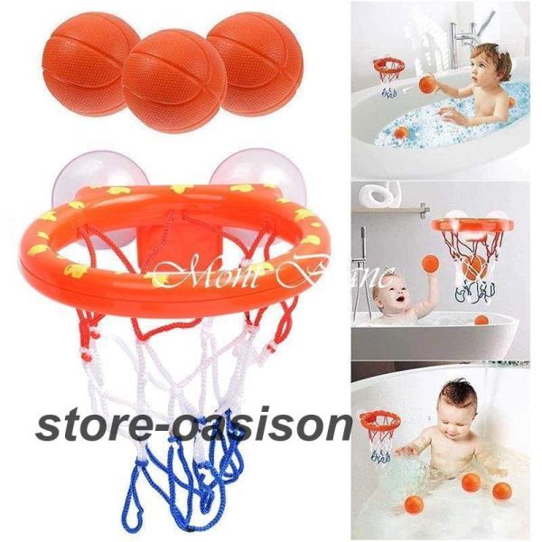 お風呂のおもちゃ 楽しいバスルームのバスケットボールスタンド 子供用 入浴用ミニバスケットボール 赤...