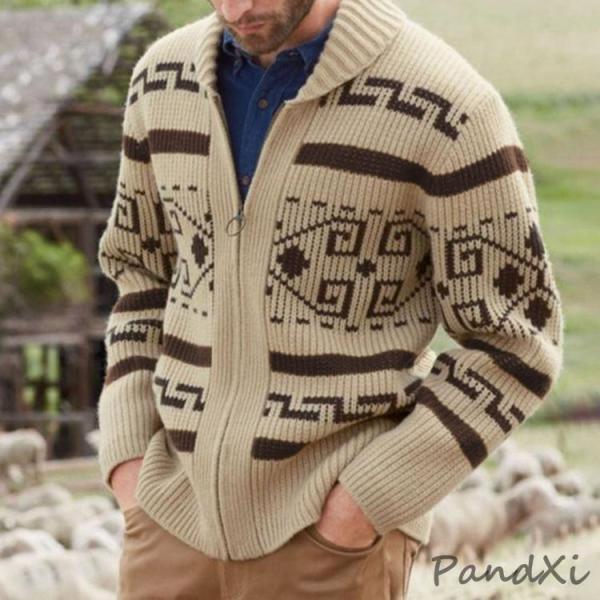 カーディガン メンズ セーター ジップとめ 長袖 ニット ジャケット 保温 アウター 羽織り ローゲ...