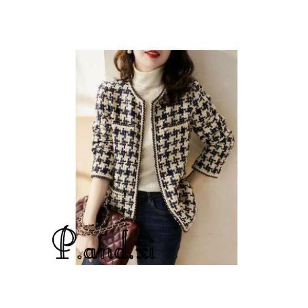 入学式 入園式 ママスーツ ツイード ジャケット コート ノーカラー レディース ツイード ショート...