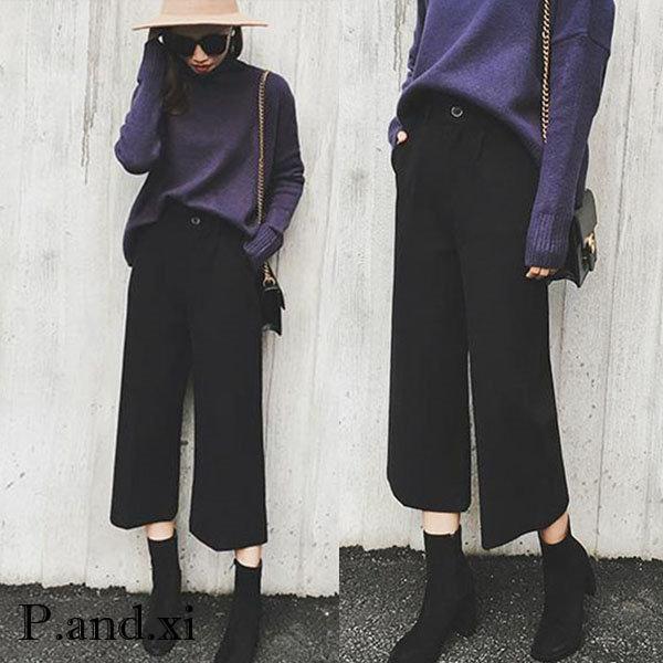 ワイドパンツ ガウチョパンツ レディース 大きいサイズ 美脚 脚長 体型カバー ハイウエスト ウエス...