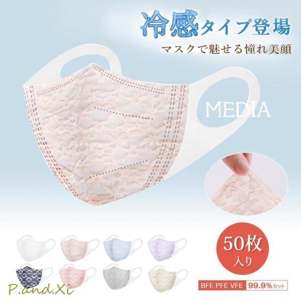 3D立体冷感マスク 接触冷感 ひんやり クールマスク 50枚 冷感マスク 小さめ 小顔 効果 マスク...