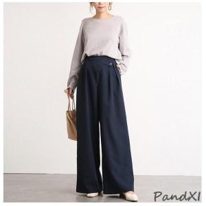 ワイドパンツ レディース ガウチョパンツ アシ...の詳細画像2