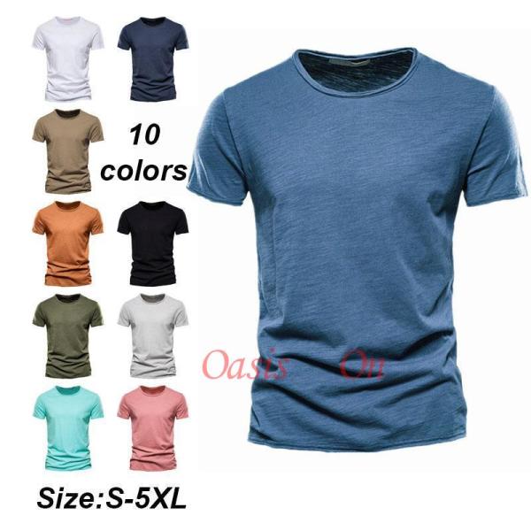 tシャツ メンズ 半袖 丸首 Tシャツ 無地 おしゃれ  白tシャツ 大きいサイズ 夏服 30代 4...