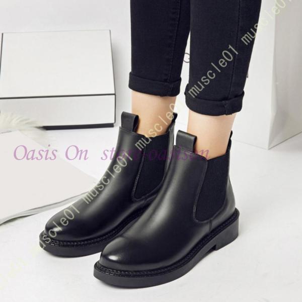 サイドゴアブーツ レディース チェルシーブーツ ショートブーツ 大きいサイズ 防水 歩きやすい 滑り...