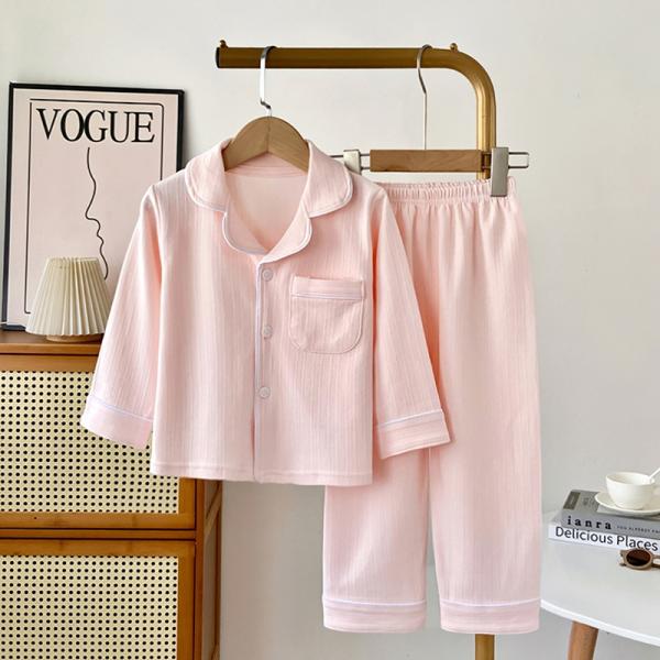 キッズ パジャマ 長袖 上下セット 前開き 子供 シンプル おしゃれ かわいい 男子 女子