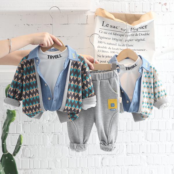 子供服 韓国服 入園式 キッズ 誕生日 ベビー服 男の子 女の子 運動服 綿 上下セット 3点セット...