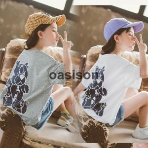 キッズ 子供服 Ｔシャツ 女の子 半袖120-165cm韓国子供服 キッズジュニア Ｔシャツ コットン 半袖Tシャツ 子供服 プリント柄 可愛い ゆったり Tシャツ　｜oasison