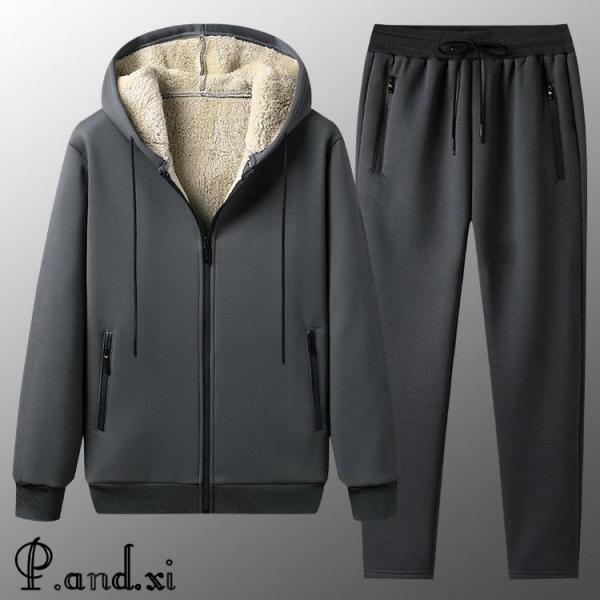 スウェット上下セット メンズ 裏起毛 裏ボア ジャージ上下 2点セット パーカー ロングパンツ ラン...