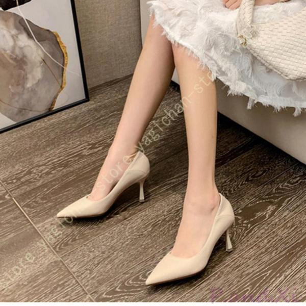 パンプス ポインテッドトゥ ハイヒール レディース 春 夏 カジュアル クッション 痛くない 履きや...