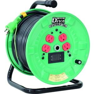 電工ドラム デジタルドラム 標準型 電圧電流メーター付 過負荷漏電保護兼用 30m NPDM-EK34 日動工業