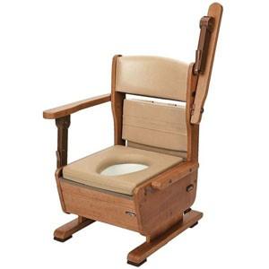 ポータブルトイレ さわやかチェアPTW 肘掛けはね上げタイプ 8231 ウチエ ゆったり設計タイプ