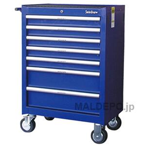 7段引出しローラーキャビネット 青 S-R907-B Seednew