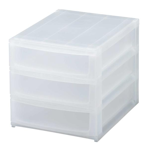 サンカ ポスデコ 引き出し収納ボックス A4 浅3段 クリアずれを防ぐラバーストッパー 重ねて使える...