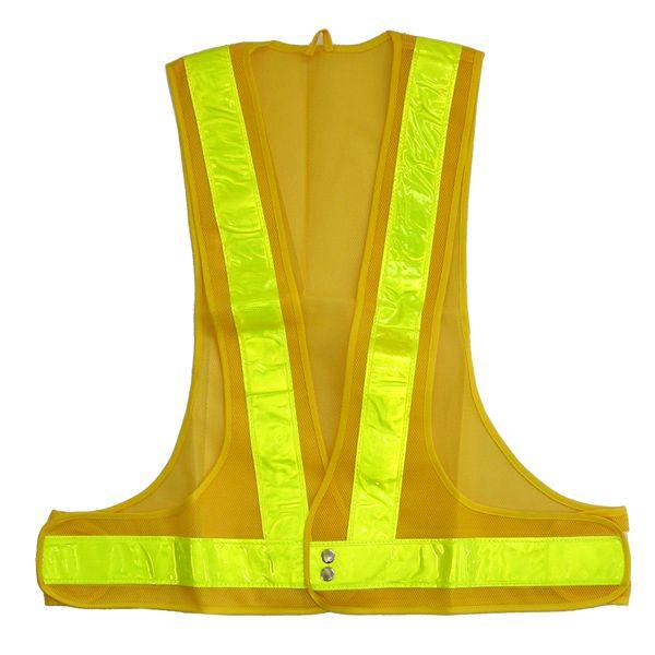 安全ベスト　反射ベスト　黄メッシュ／黄ライン　反射ライン幅：70mm