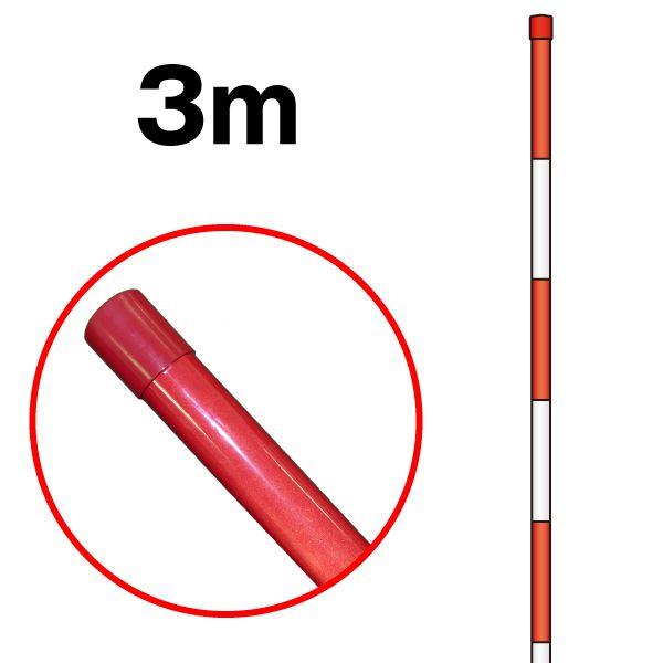 PPエコ スノーポール 赤反射 3m［個人名宛配送不可］［発送までお時間をいただきます］