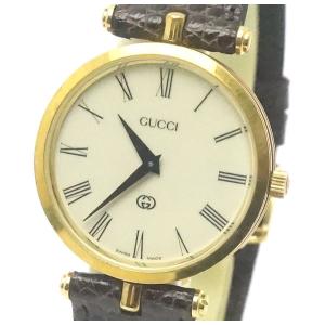 中古 良品 GUCCI グッチ メンズ 腕時計 ゴールド シェリーライン クォーツ GW-20015｜obatays