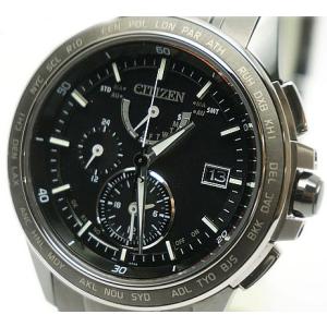 中古 美品 CITIZEN シチズン アテッサ エコドライブ メンズ 腕時計 電波ソーラー H820-T020127｜obatays