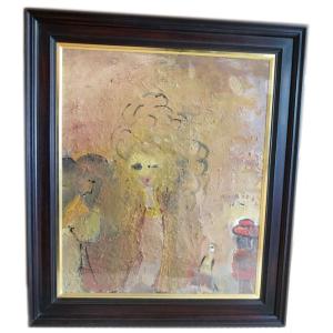 中古 藤井勉 油絵 深い刻 10号 額付き : オバタ質店オンラインストアYS