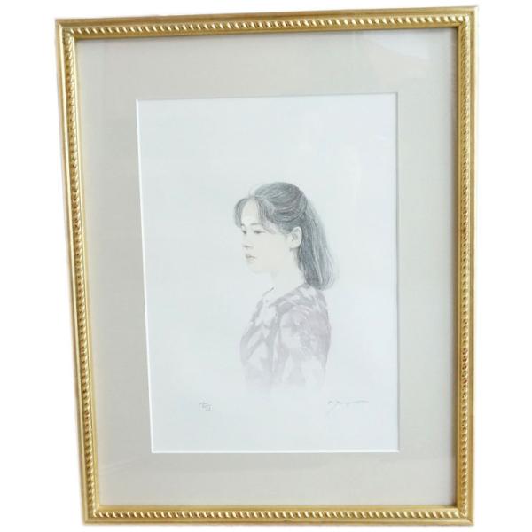 中古 美品 リトグラフ 藤井勉 秋韻