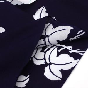 竺仙ゆかた コーマ地染/注染/濃紺 あさがお ...の詳細画像3