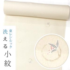 正絹 夏 絽 小紋【本手染小紋 茶屋辻/生成り地に灰藍色 11029