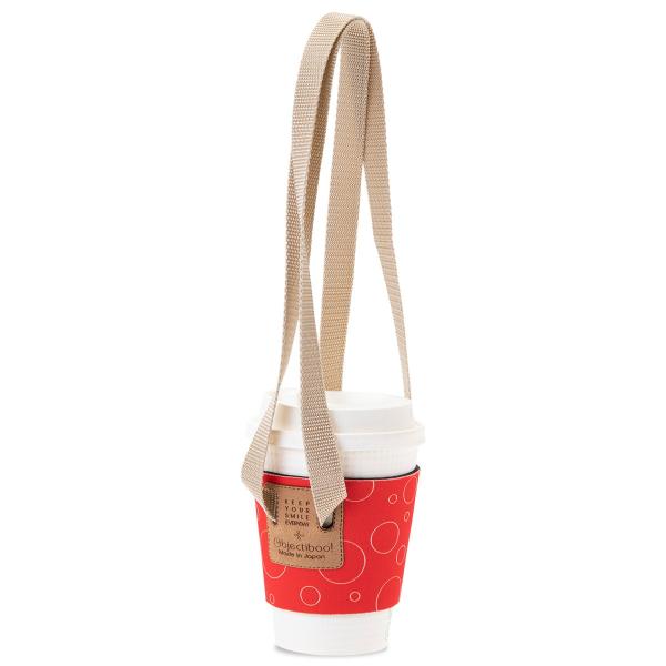 はこべるドリンクホルダー Look Up レッド x ベージュ by Objectiboo!｜ タピ...