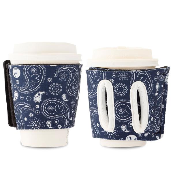 通せるカップスリーブ "Reference" ネイビーペイズリー by Objectiboo!（オブ...