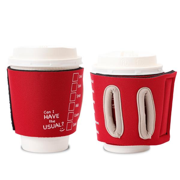 通せるカップスリーブ "the Usual" レッド by Objectiboo!（オブジェクティブ...