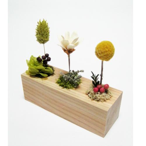 プリザードフラワーギフト　hanaブロックホリゾンタル　ユニークなナチュラルギフトアレンジメント