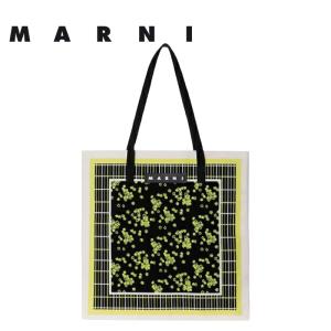 美品　MARNI✨フラワーカフェ カナパ トート　麻 MARNI マルニ フラワー カフェ FLOWER CAFE レディース カバン