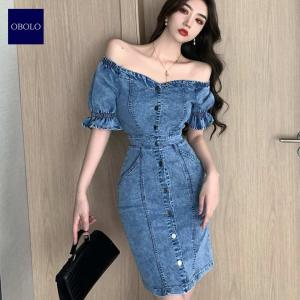 オフショルダー デニム ワンピースの商品一覧 通販 Yahoo ショッピング