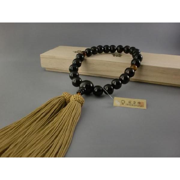 縞黒檀 虎目石入 男性 数珠 念珠 葬儀 法要 墓参り