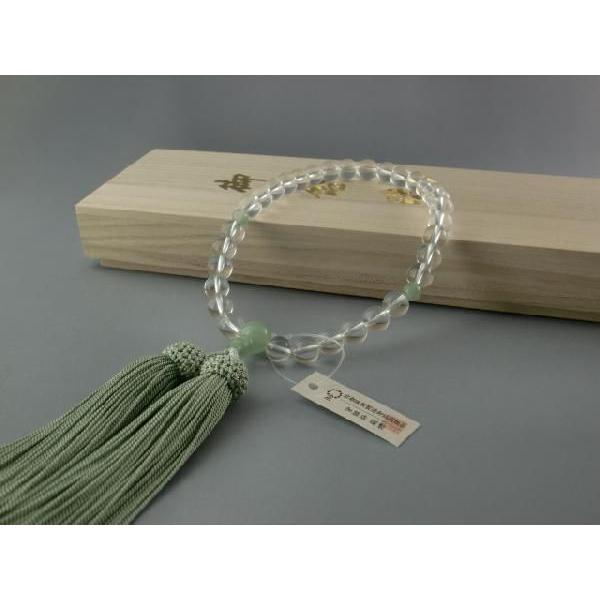 本水晶 ライトアベン入り【数珠・女性用】