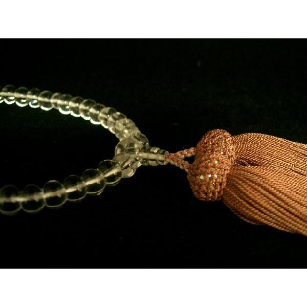 A級本水晶（尺玉　平ミカン玉　共仕立）【数珠・女性用】