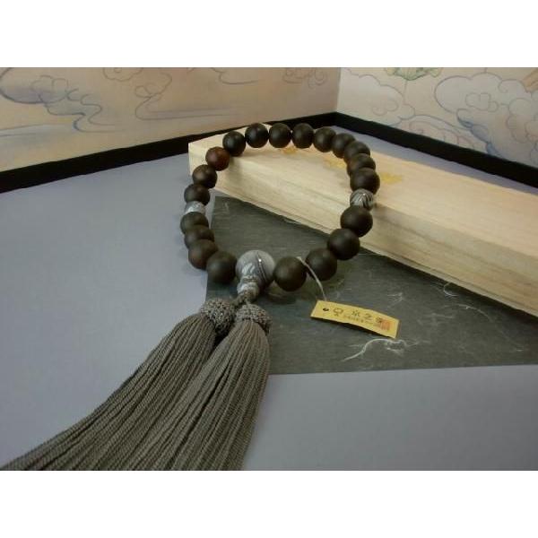 素挽縞黒檀（原色縞瑪瑙入り） 男性 数珠 念珠 葬儀 法要 墓参り