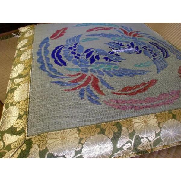 座布団 法事 お坊さん イ草座布団 遊び鳳凰 No.11 リバーシブル オールシーズンタイプ 井草 ...