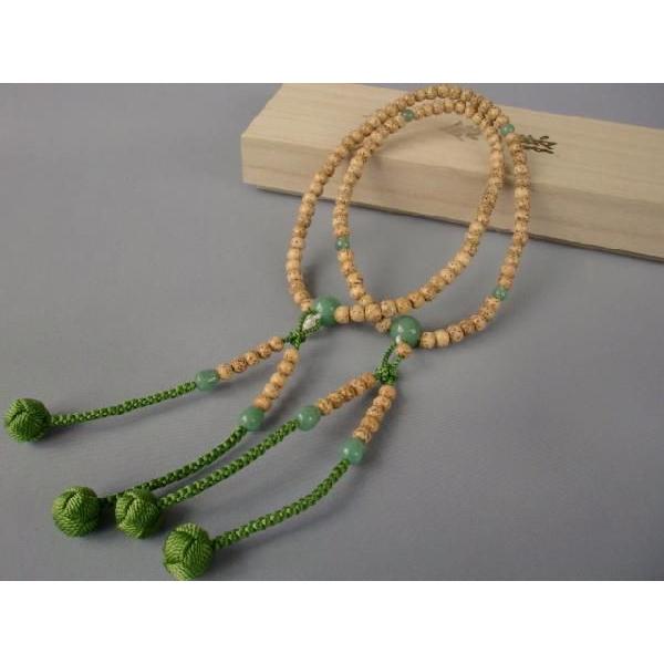 『真言宗』　星月菩提樹（印度翡翠仕立）【数珠・女性用・真言宗】