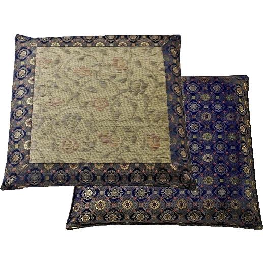 座布団 法事 お坊さん イ草座布団 新さらら紺 オールシーズン用 リバーシブル 60cm角 コンパク...