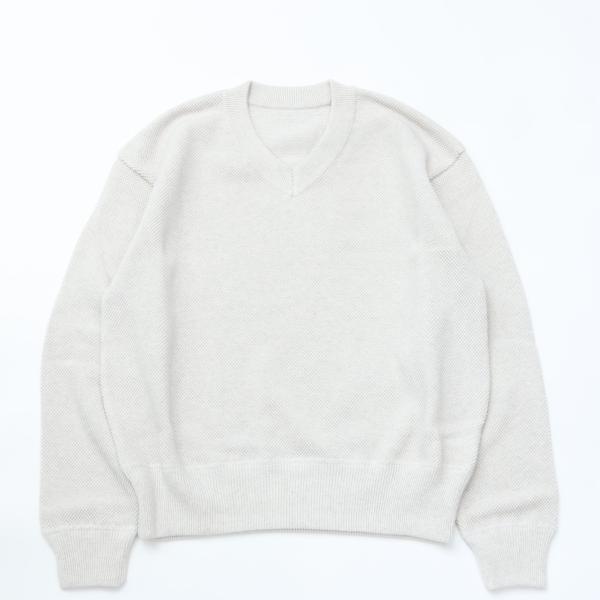 crepuscule / Moss Stitch V Neck PO  OATMEAL  クレプスキ...