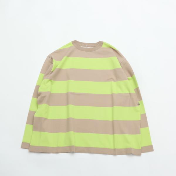 予約商品 maillot マイヨ Wide Border Long-Tee (ワイドボーダーロングT...