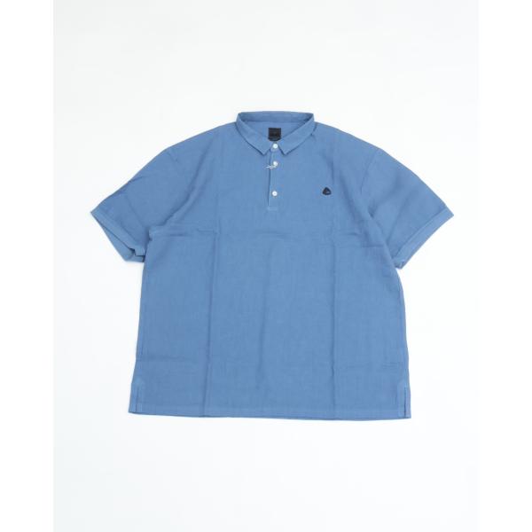 maillot マイヨ linen rich polo shirt-Tee NAVY リネン ポロシ...