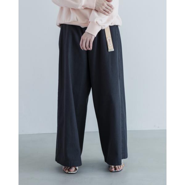 MEYAME メヤメ SIDE LINE WIDE PANTS CHARCOAL サイドラインワイド...